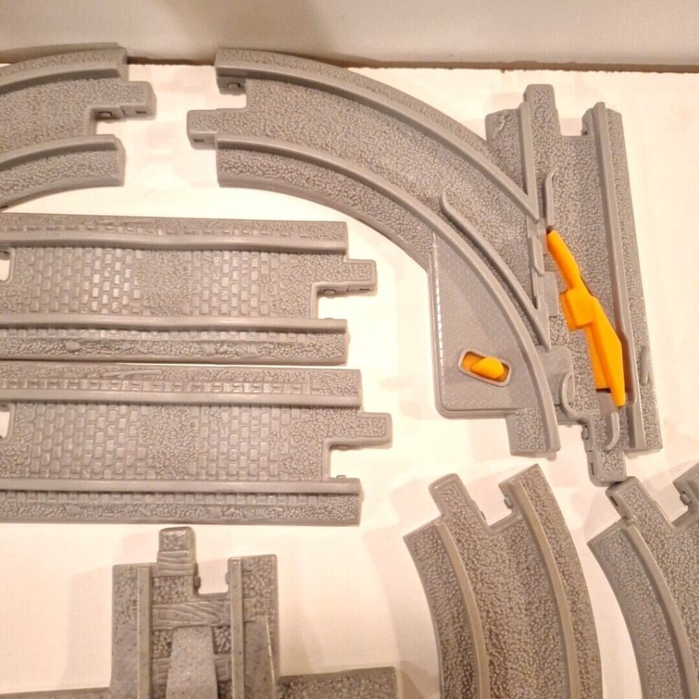 Geotrax Gray Railroad Train Tracks Lot 12 Pc  Straight Curves Fisher Price - Picture 4 of 10